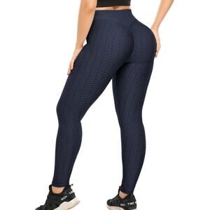 Women's Large L Butt Lift Leggings Anti-Cellulite High Waist Push Up Yoga Pants
